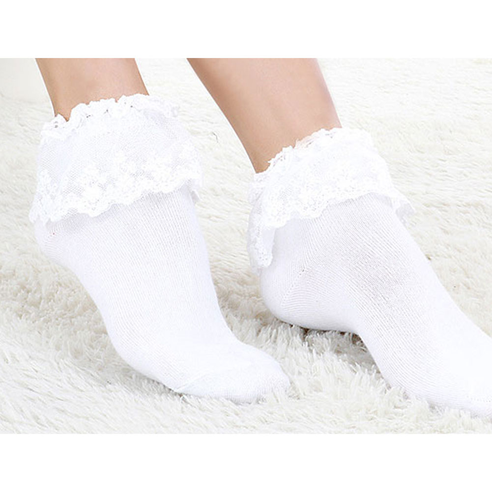 Cute Vintage Retro Lace Ruffle Frilly Ankle Socks Princess Girl 5 