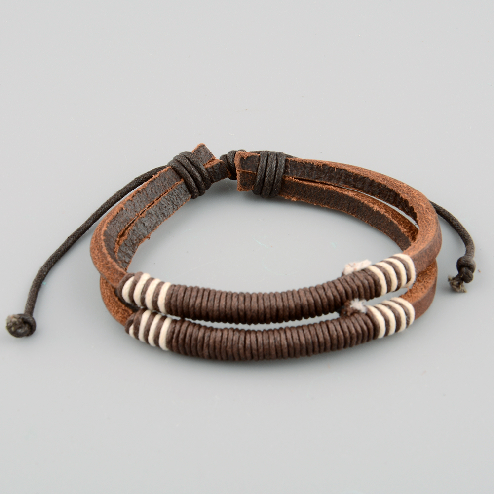 Men Boy Ajustable Leather Surfer Bracelet Bangle Chain Wrastband Jewelry New eBay