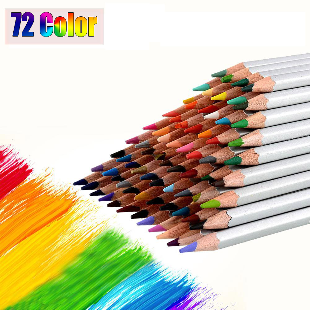 72pcs Colored Smooth Creamy Pencils For Student School Painting Drawing