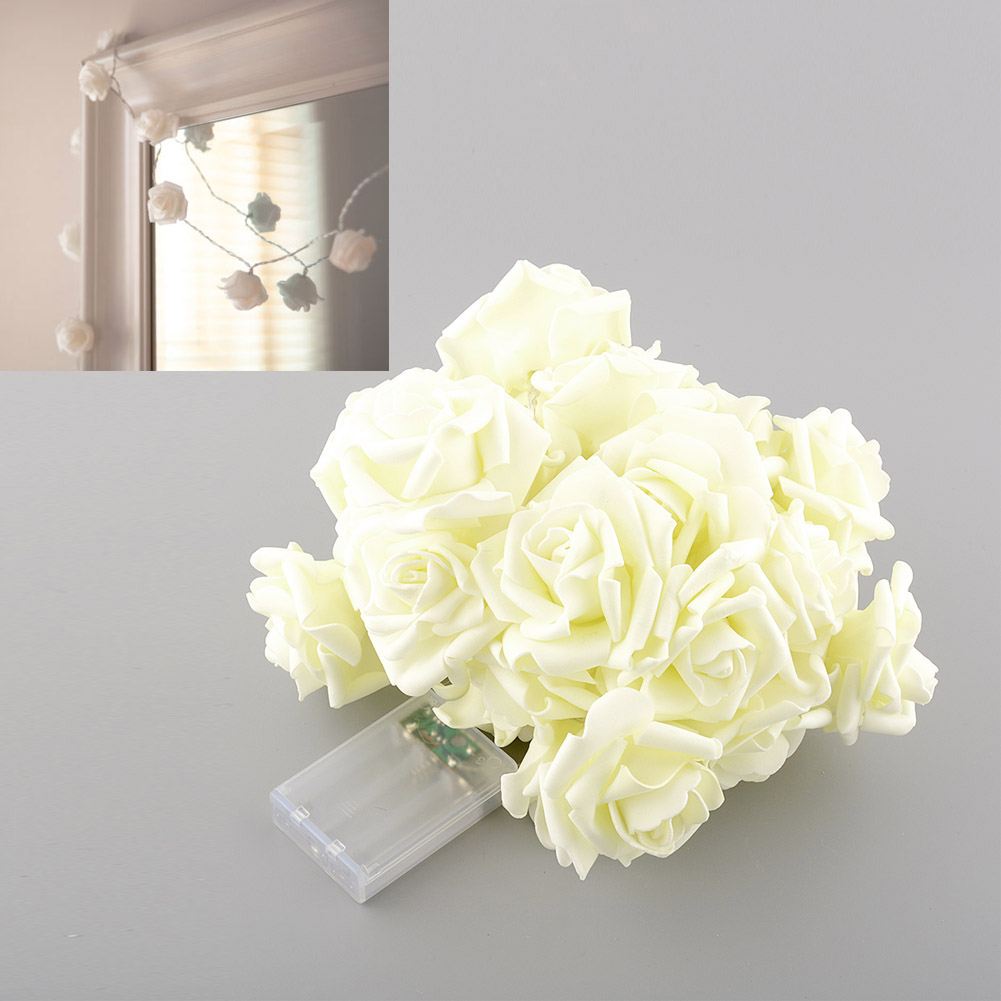 30 LED Pink White Rose Flower Fairy Party Decor String Light Home Decoration eBay