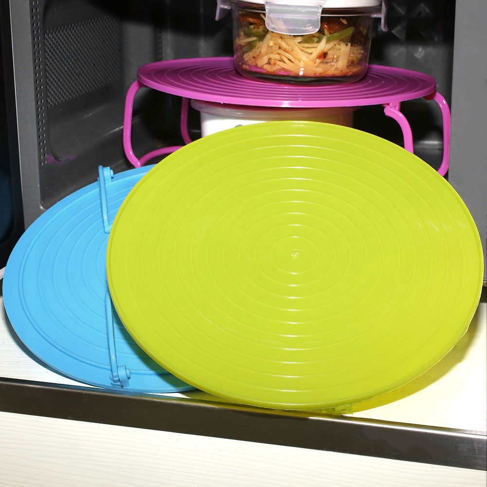Folding Microwave Oven Bowls Rack Cover Dish Plate Holder Insulated