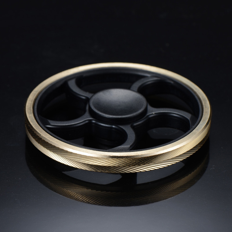 Round Fidget Hand Spinner Torqbar Brass Finger Toy EDC 