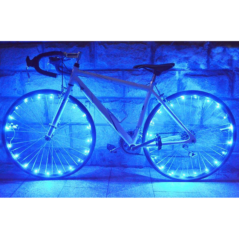 A8FD LED Cycling Rim Lights Wheel Spoke Bicycle String Strip Reflectors Lamp Red