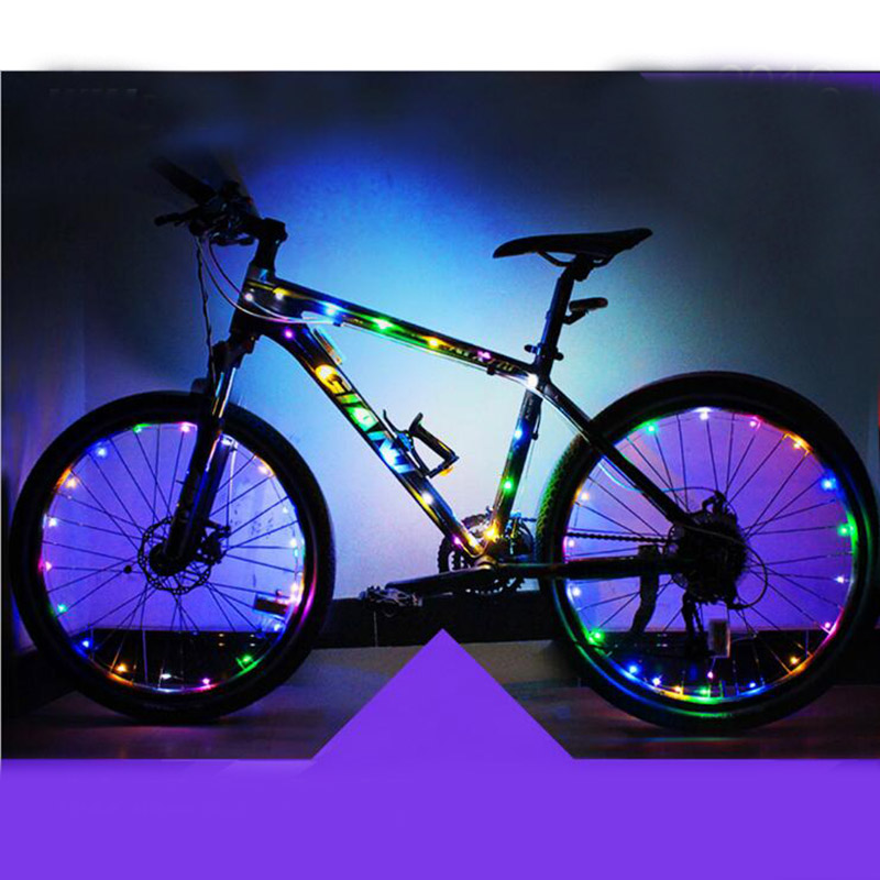 A8FD LED Cycling Rim Lights Wheel Spoke Bicycle String Strip Reflectors Lamp Red