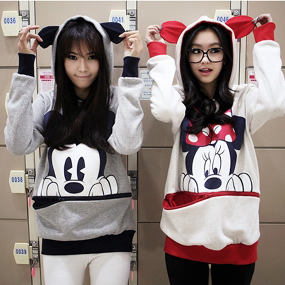 Cute-Girls-Womens-Mickey-Minnie-Mouse-Ear-Emo-Sweater-Shirt-Jumper