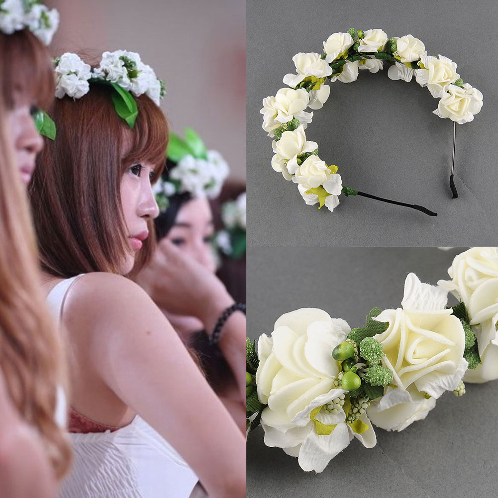 Flower Garland Floral Bridal Headband Wedding Party Prom Hair Accessories Ebay 
