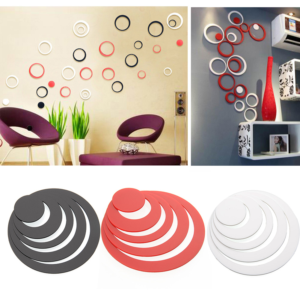 Nice 3D Circles DIY Art Wall Sticker Wall Home Decor Removable Decoration