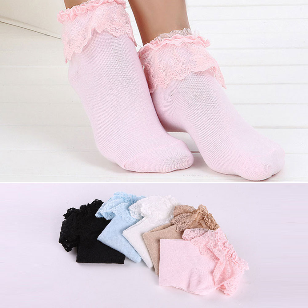 Hot Vintage Retro Lace Ruffle Frilly Ankle Socks Princess Girl 5 Colors ...